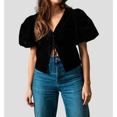Women's Nora Velvet Tie Top - Sofie the Label