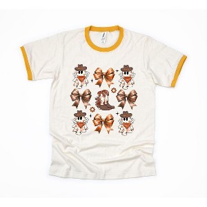 Simply Sage Market Women's Coquette Cartoon Ghost and Boots Chart Short Sleeve Ringer Tee - 1 of 3