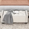 16.1"H Upholstered Velvet Storage Ottoman Bench, Tufted Foot Rest Stool with Rivet Design, 4Q - ModernLuxe - 2 of 4