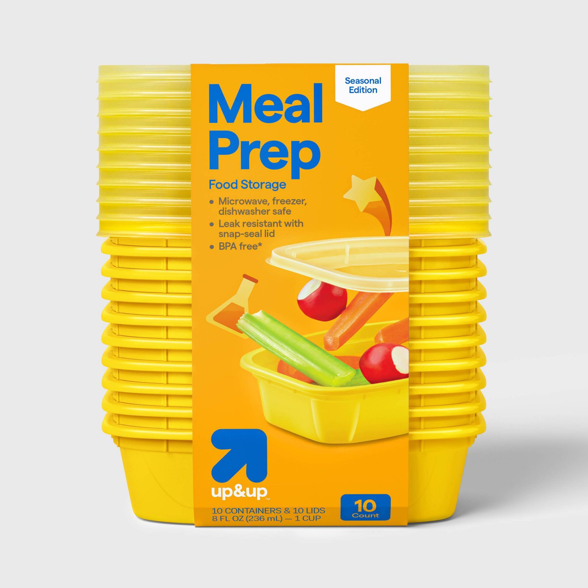 Food Storage Containers Deli/Snack - 8oz/10pk - Yellow - up&up™