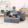 3PCs Toddler Convertible Sofa, Foam Couch Bed for Children, Modular Kids Sofa for Nursery Playroom - 3 of 4