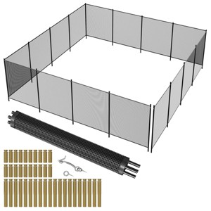 Swimming Pool Fences for Inground Pools, Easy DIY Installation Pool Safety Fence with Legs, 340 GMS Teslin PVC Mesh Protects Kids and Pets - 1 of 4