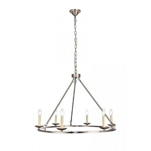 Elegant Lighting Maine Collection Chandelier D32.4 H23.25 Lt:6 Burnished Nickel Finish - 1 of 4