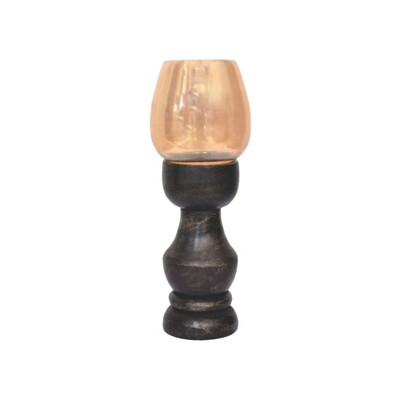 VIP Wood 8 in. Multicolor Duality Contoured Candle Holder