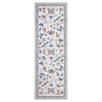 Washable Modern Printed Rug Non Slip Low Pile Rug Soft Contemporary Throw Floor Cover Foldable Indoor Carpet for Living Room Bedroom Playroom Nursery