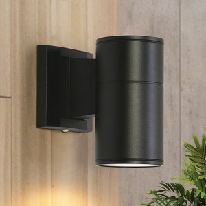 LNC Classic 1-Lights 6.5"H Mid-Century Modern Geometrical Outdoor Wall Lights, Black  with Glass - 1 of 4