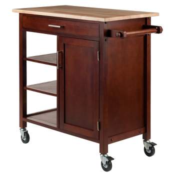 Marissa Kitchen Cart Walnut - Winsome