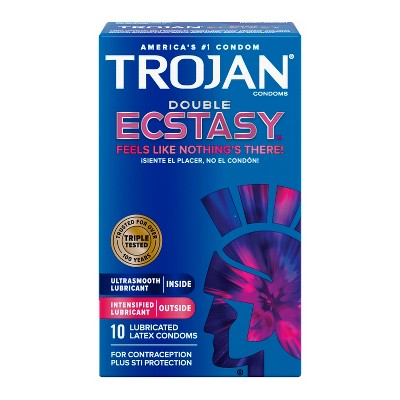 Trojan Double Ecstasy Lubricated Condoms - 10ct