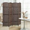 HOMCOM Room Divider, 6' Tall Folding Privacy Screen, Hand-Woven Freestanding Wood Partition for Home Office, Bedroom - 3 of 4