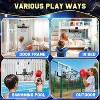 Skirfy Indoor Basketball Hoop Set with 3 Balls, Pro Mini Basketball Hoop for Door with Electronic Scoreboard, Black - 4 of 4
