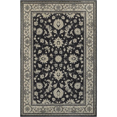 Richmond Ivory and Charcoal Rectangular Wool Area Rug