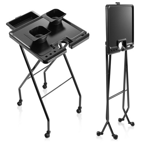 Saloniture Rolling Salon Coloring Tray - Folding Hair Stylist Color Cart with Drawer and Magnetic Bowls, Black - image 1 of 4