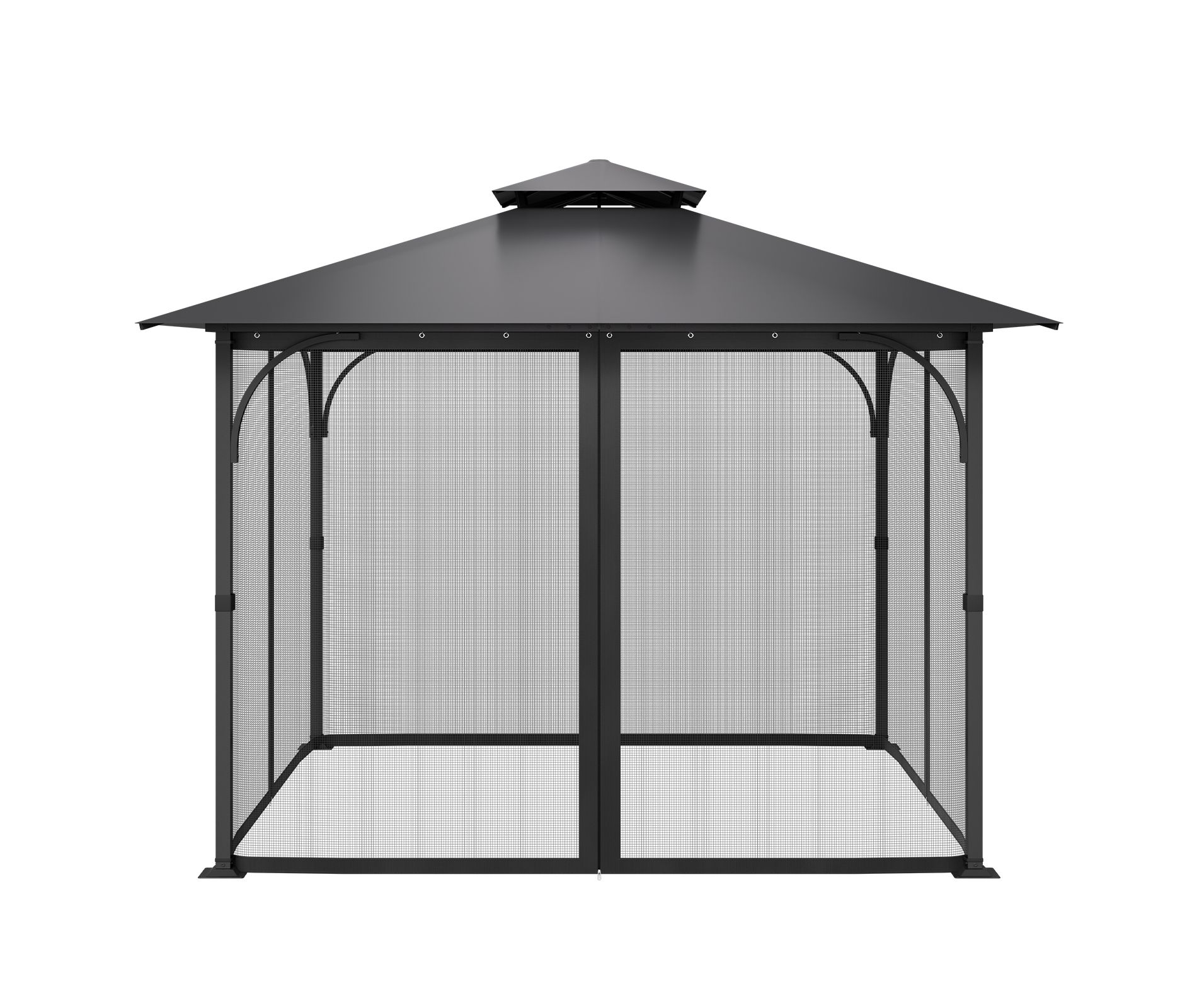 VEVOR Gazebo Netting Replacement, Fit Most 10 x 10 x 6.5 FT Gazebo Curtain, Outdoor Garden Net, 4-Panel Sidewall Mesh Net, (Netting Only) ,Black