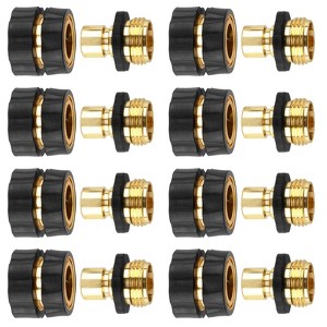 Infurnic Hose Nozzles and Wands 3/4 Inch Garden Hose Fitting Quick Connector Male and Female Set, Aluminum Quick Connect Hose Fittings 6 Sets - 1 of 4