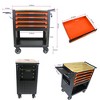 Maggift Tool Boxes, Portable Rolling Tool Chest with 4 small and a large drawers, Wheels, Metal Closure for, Garage, Orange, 26.9"*17.9"*28.5" - 2 of 4