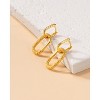 Molenia 18K Gold Plated Double Huggie Hoop Earrings for Women, 925 Sterling Silver Square Twist Rope Dangle Earrings, Trendy Hypoallergenic Jewelry - 3 of 4