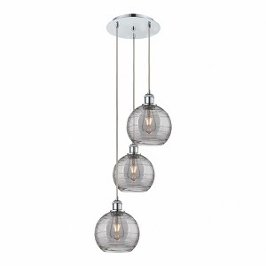 Athens Deco Swirl - 3 Light Cord Hung Multi Pendant In Industrial Style-30.38 Inches Tall and 14.5 Inches Wide - 1 of 1