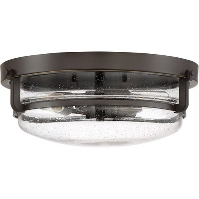 Palladian Bronze 14.75" Indoor/Outdoor Glass Bowl Flush Mount