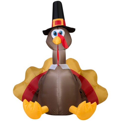 Gemmy Christmas Airblown Inflatable Turkey, 5 Ft Tall, Multi : Target