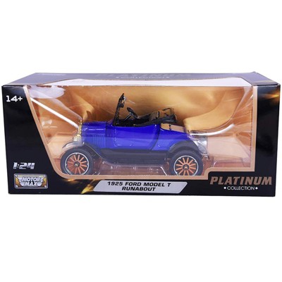 1925 Ford Model T Runabout Blue 1/24 Diecast Model Car By