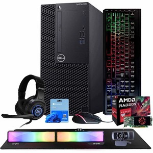 Refurbished Dell Optiplex 3060 Tower Computer-Intel i5-AMD Radeon RX550-32GB RAM-250GB NVMe+1TB SSD-24"LCD-Windows 11 Pro-Manufacturer Refurbished - 1 of 4