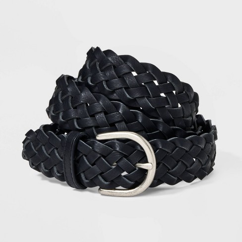 Black woven outlet belt