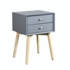 Tiramisubest Nightstand Drawer 2 Tier Storage Wood Side Table Compact Bedside Table with Storage Kids Bedroom - 3 of 4