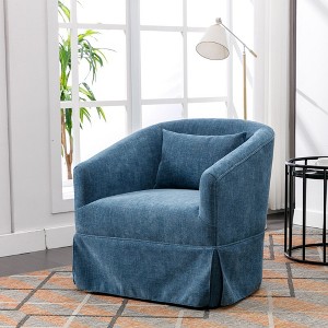 Living Room Chairs, Accent Armchair With 360 Degree Rotating Base, 300 Lbs Weight Capacity Small Comfy Sofa Chair - 1 of 4