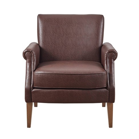 Bernay Faux Leather Accent Arm Chair Brown Madison Park Target