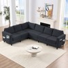 Mjkone 108"Linen Oversized Modular Sectional Sofa,L-Shaped Sectional Sofas with Side Pocket,Large 6 Seater Corner Sofa - 4 of 4