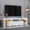 FONTOI TV Stand with Open Shelves for Televisions up to 70", Media Storage Console Table for Living Room, White, 13.78"*17.72"*62.99" - 2 of 4