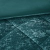 Sapphtopaz 3-Piece Twin/Twin XL Velvet Duvet Cover Set, Diamond Quilted Twin Quilt Bedding Set with Sham & Pillow -Teal - 3 of 4