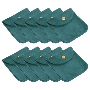 Unique Bargains Velvet Portable Rings Necklace Bracelet Earring Snap Button Storage Jewelry Pouch 20 Pcs - 1 of 4