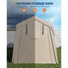 6x6 FT Portable Outdoor Storage Shed with 2 Roll-Up Zipper Doors & Vents, 240G Heavy-Duty Shelter Waterproof PE Tarp - 4 of 4