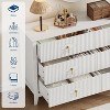 54” Wide Fluted Design Wood Dresser–6-Drawer Modern Chest of Drawers for Bedroom, Living Room, Entryway Storage - 3 of 4
