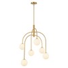 LamQee Mid Century Modern Chandelier, Milk Glass Globe Chandelier Light Fixture Large Pendant Lighting Ceiling Hanging - 2 of 4