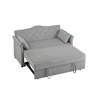 Velvet Sleeper Sofa Bed with Convertible Backrest, Tufted Back and Nailhead Trim Armrests - 4 of 4