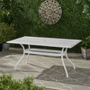Outdoor Dining Table, Metal Rectangle Dining Table With Umbrella Hole, Outdoor Furniture, Weather Resistant Cast Aluminum Patio Table - 2 of 4