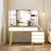 COZONY Makeup Vanity with Lights & Mirror - White Vanity Desk, Charging Station & Storage Cabinet - 3 of 4