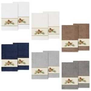 Linum Home Textiles 100% Turkish Cotton PIERRE Embellished Towel Set - 1 of 3