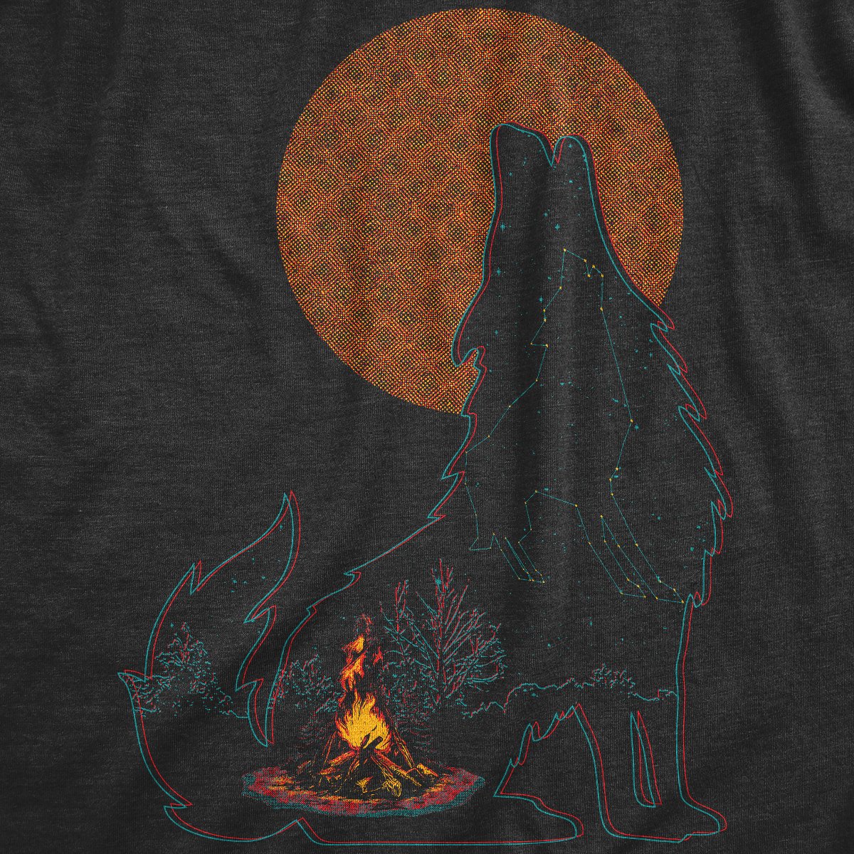 Мужские футболки Crazy Dog T-Shirts, Inc. Mens Funny T Shirts Campfire Wolf Sarcastic Nature Graphic Novelty Tee for Men - Crazy Dog Men's T Shirt For Campers Black M — фото 2