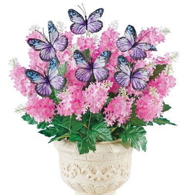 Collections Etc Lilac Butterfly Bushes Set 3