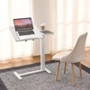 VEVOR Overbed Table, Mobile Bed Side Table with Flip Desktop and 4 Hidden Wheels, Height & Angle Adjustable Rolling Laptop Desk, White - 2 of 4