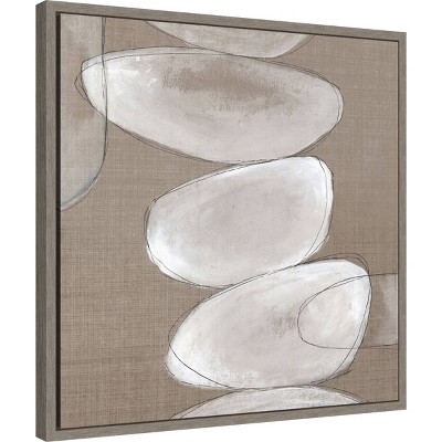 22"x22" Gray Abstract Canvas Print with Polystyrene Frame