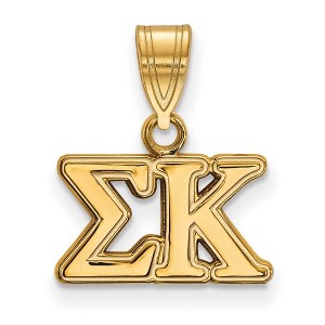Black Bow Jewelry 14k Yellow Gold Plated Sterling Silver Sigma Kappa Greek Life Medium Pendant - 1 of 3