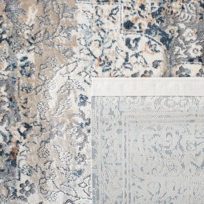 Martha Stewart Blue Synthetic Runner Rug