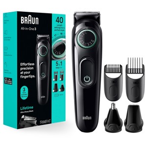 BRAUN ALL-IN-ONE STYLE KIT SERIES 3 AIO3450 MEN'S RECHARGEABLE 5-IN-1 EAR & NOSE, BEARD & HAIR TRIMMER - 1 of 4