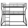 CAVINAS Full XL over Twin XL over Queen Bunk Bed Metal Triple Bed Frame with Guardrail for Bedroom - 3 of 4
