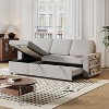 85.8" Pull Out Sleeper Sofa L-Shaped Couch Convertible Sofa Bed with Storage Chaise and Storage Racks, with USB Port and T-Pyce Port - 4 of 4