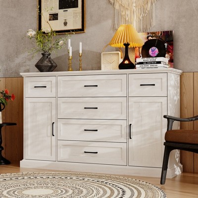 Famapy Grey Classical - Designed Horizontal Dresser: Abundant Storage Spaces, Establishing an Elegant Home Ambiance